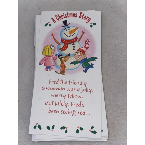 Funny Christmas Card Envelope Dog Urines On Snowman Hallmark Unused 8 New Holida - Picture 1 of 5